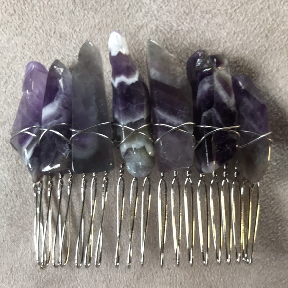 new. amethyst hair comb - Picture 2 of 3